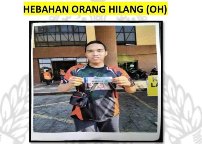 Polis Kesan Lelaki Dipercayai Hilang Sudah 9 Hari