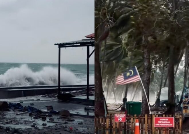 Individu Kongsi Keadaan Angin Kencang & Ombak Kuat Di Port Dickson 