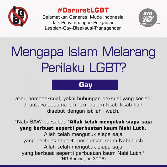 Say No To LGBT (Lesbian, Gay, Bisex, dan Transgender)
